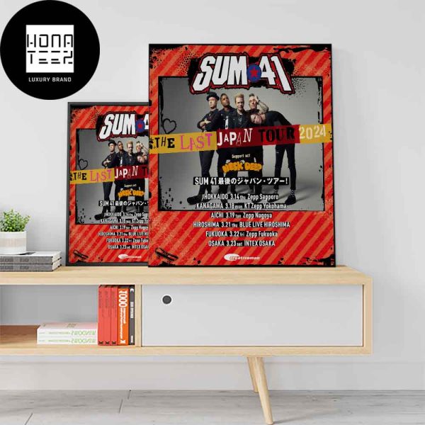 Sum 41 The Last Japan Tour Dates 2024 Punkspring Fan Gifts Home Decor Poster Canvas
