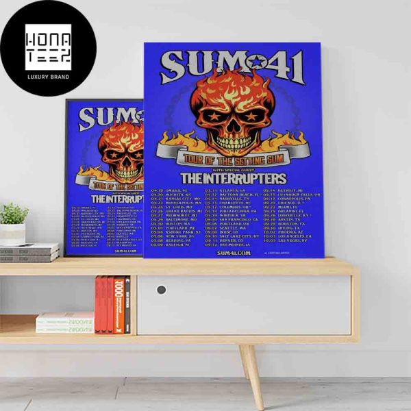 Sum 41 Tour Of The Setting Sum 2024 Tour Date Fan Gifts Home Decor Poster Canvas