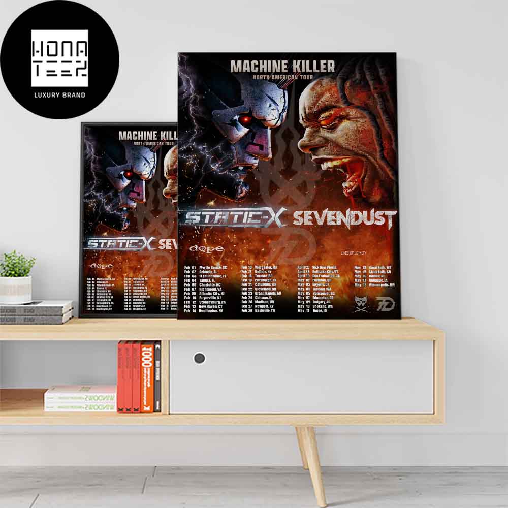 The Machine Killer 2024 Leg 3 North American Tour Date Sevendust & Static-X Fan Gifts Home Decor Poster Canvas