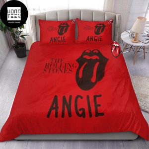 The Rolling Stones Angie Red And Black Fan Gifts Queen Bedding Set
