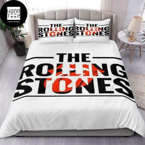 The Rolling Stones Full White With Classic Logo Minimalism Style Fan Gifts King Bedding Set