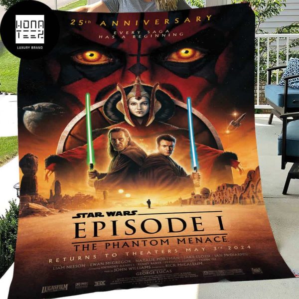 25th Anniversary Poster For The Phantom Menace Fan Gift Queen Bedding Set Fleece Blanket