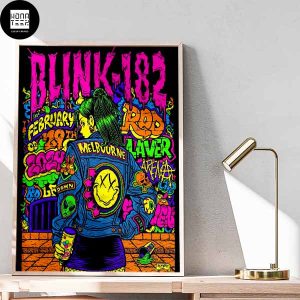 Blink-182 Rod Laver Arena Melbourne VIC Feb 29th 2024 Gravity Style Fan Gifts Home Decor Poster Canvas