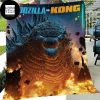 Godzilla vs Kong One Will Fall Godzilla Main Galaxy Color King Bedding Set Fleece Blanket