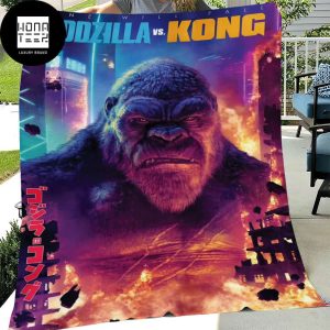 Godzilla vs Kong One Will Fall Kong Main Galaxy Color King Bedding Set Fleece Blanket