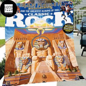 Iron Maiden Powerslave at 40 and the Greatest Albums of 1984 Classic Rock Magazine Cover Queen Bedding Set Fleece Blanket
