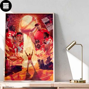 Kansas City Chiefs Super Bowl Champions LVIII 2024 When The Lights Are Bright We Shine Brighter Fan Gifts Home Decor Poster Canvas