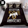 Led Zeppelin By Led Zeppelin Red Wine And Golden Color Queen Bedding Set