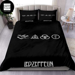 Led Zeppelin Logo And Symbol Black Queen Bedding Set