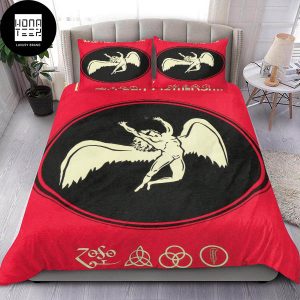 Led Zeppelin Mothership Red And Black Color Queen Bedding Set