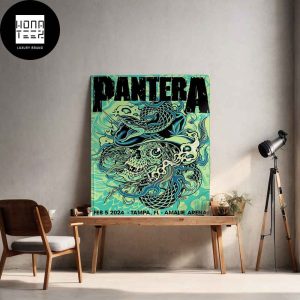 Pantera Tour Feb 05 2024 Tampa FL Amalie Arena Green Snake Fan Gifts Home Decor Poster Canvas
