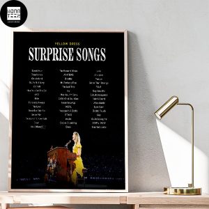 Taylor Swift Yellow Dress Surprise Songs The Eras Tour Fan Gifts Home Decor Poster Canvas