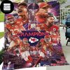 Kansas City Chiefs Super Bowl Champions LVIII 2024 When The Lights Are Bright We Shine Brighter Fan Gifts Queen Bedding Set Fleece Blanket