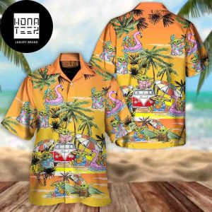 Disney Star Wars Baby Yoda Orange Tropical Tree 2024 Trending Hawaiian Shirt