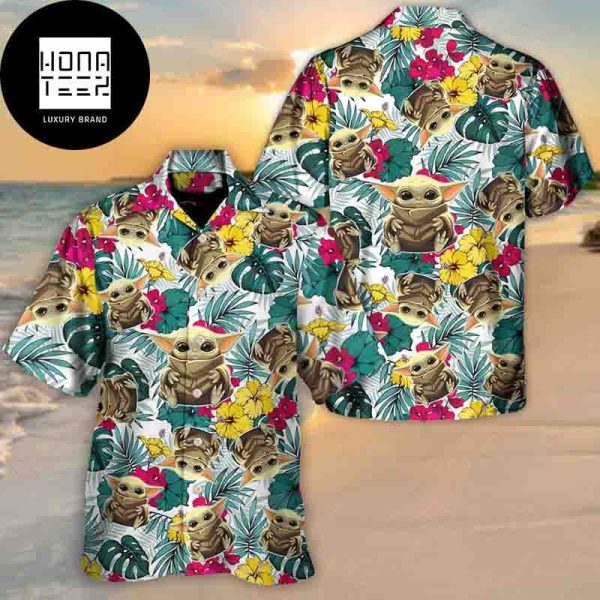 Disney Star Wars Baby Yoda Tropical Aloha Button Up 2024 Trending Hawaiian Shirt
