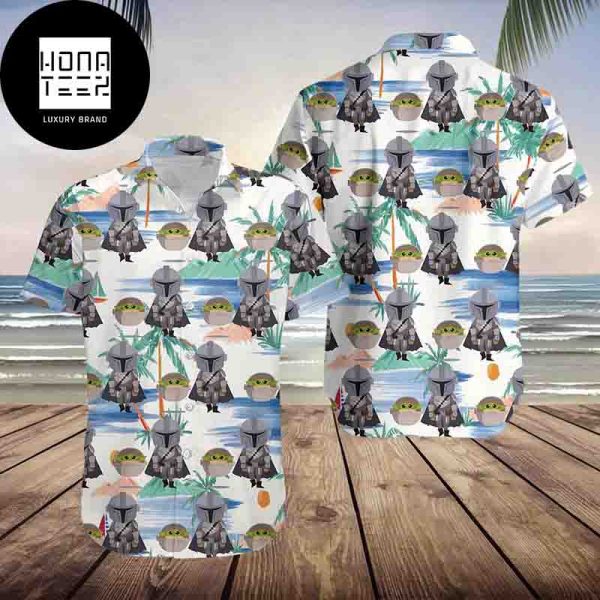 Disney Star Wars Chibi Mandalorian And Baby Yoda Cute 2024 Trending Hawaiian Shirt