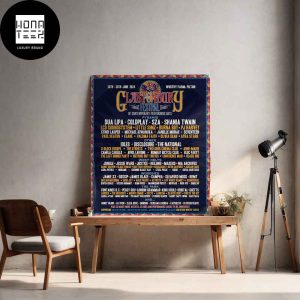 Glastonbury Festival 26th-30th June 2024 Line Up Pilton Fan Gifts Home Decor Poster Canvas