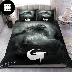 Godzilla Minus One An Official New Poster Black And White Fan Gifts Luxury Queen Bedding Set