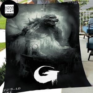 Godzilla Minus One An Official New Poster Black And White Fan Gifts Queen Bedding Set Fleece Blanket