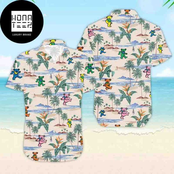 Grateful Dead Cute Dancing Bears Colors On The Beach 2024 Trendy Hawaiian Shirt