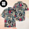 Grateful Dead Logo Tropical Leaf And Flower Black Blue 2024 Trendy Hawaiian Shirt