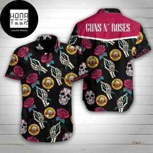 Guns N Roses Logo And Roses Pattern 2024 Trending Hawaiian Shirt