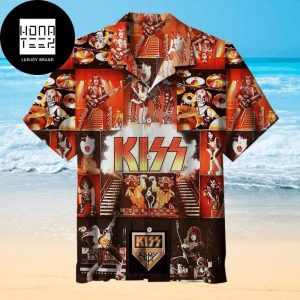 Kiss Band Signature Orange And Black 2024 Trending Hawaiian Shirt