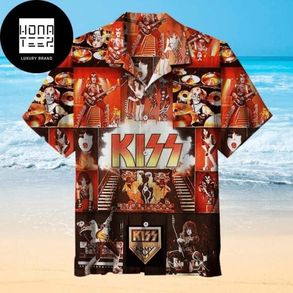 Kiss Band Signature Orange And Black 2024 Trending Hawaiian Shirt