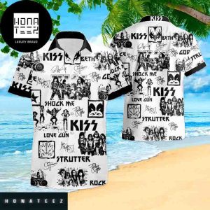 Kiss Rock Band Black And White 2024 Trending Hawaiian Shirt