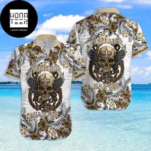 Metallica Skull and Tropical Flower Pattern 2924 Trendy Hawaiian Shirt