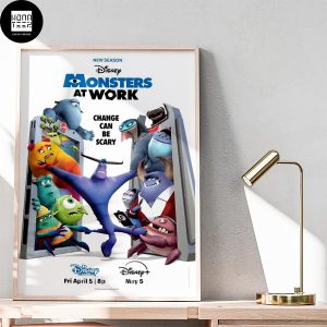 Official Poster For MONSTERS AT WORK Season 2 Fan Gifts Home Decor Poster Canvas