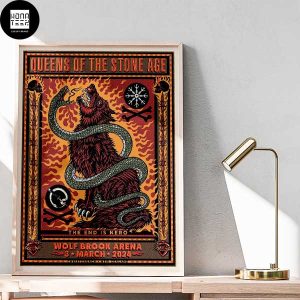 Queens Of The Stone Age Tour Wolf Brook Arena March 3 2024 Fan Gifts Home Decor Poster Canvas