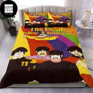 The Beatles Band Yellow Submarine Rainbow Color Queen Bedding Set
