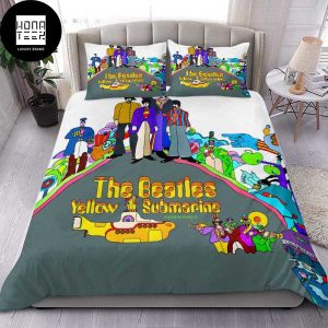 The Beatles Band Yellow Submarine Retro Queen Bedding Set