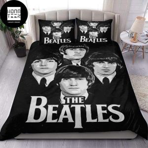 The Beatles Portrait Photo Member Black And White Color Classic Queen Bedding Set