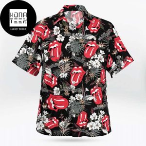The Rolling Stones Classic Tongue With Tropical Flower 2024 Trending Hawaiian Shirt