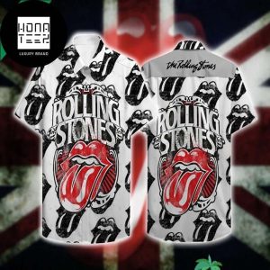 The Rolling Stones Retro Logo Black And White 2024 Trending Hawaiian Shirt