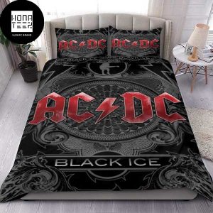 ACDC Black Ice Black And Red Color Queen Bedding Set