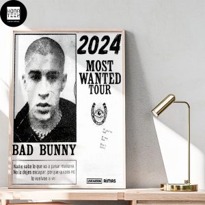 Bad Bunny Most Wanted Tour 2024 Fan Gifts Home Decor Poster Canvas