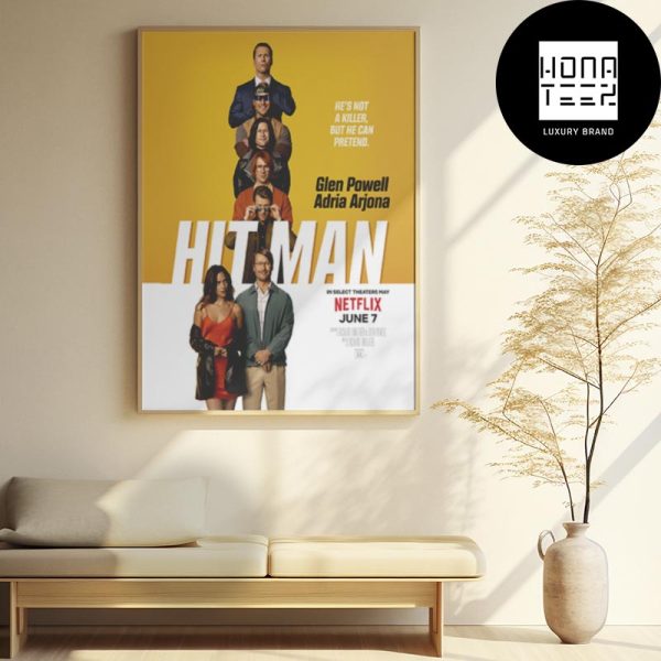 Hit Man Film On Netflix June 07 2024 Fan Gifts Home Decor Poster Canvas