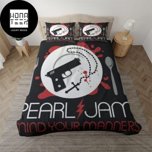Pearl Jam Mind Your Manners Black And Red Color King Bedding Set