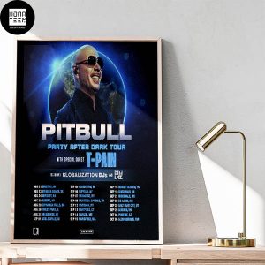Pitbull Party After Dark Tour 2024 With Special Guest T-Pain Fan Gifts Home Decor Poster Canvas
