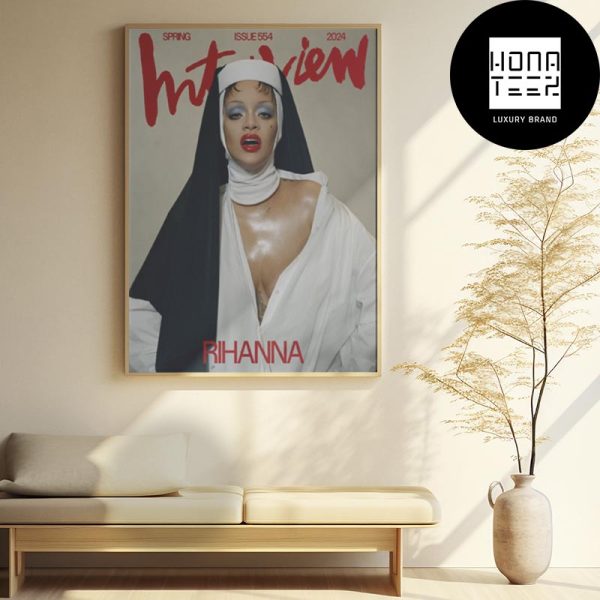 Rihanna On Interview Magazine Spring 2024 Fan Gifts Home Decor Poster Canvas