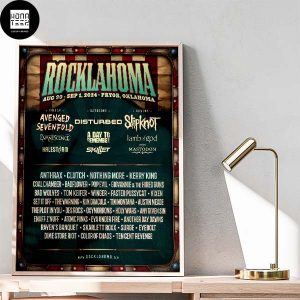 Rocklahoma Fest Lineup Aug 30 Sep 1 2024 Oklahoma Fan Gifts Home Decor Poster Canvas