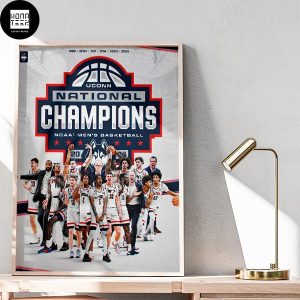 UConn Wins NCAA Men’s Basketball Championship 2024 Back To Back Fan Gifts Home Decor Poster Canvas