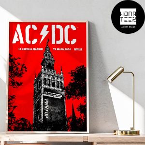 ACDC Power Up Tour Seville Spain La Cartuja Stadium 29 May 2024 Fan Gifts Home Decor Poster Canvas