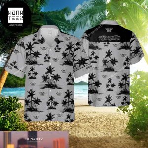 Aerosmith Band Coconut Tree Grey Color 2024 Trendy Hawaiian Shirt