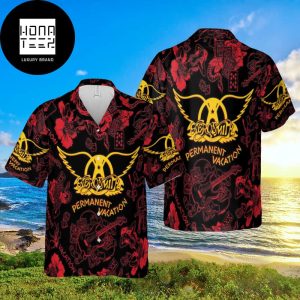 Aerosmith Permanent Vacation Black And Red 2024 Trendy Hawaiian Shirt