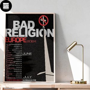 Bad Religion Europe Tour Date 2024 June And July Fan Gifts Home Decor Poster Canvas