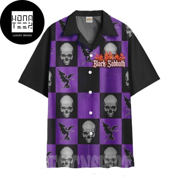 Black Sabbath Logo And Skull Pattern 2024 Trendy Hawaiian Shirt